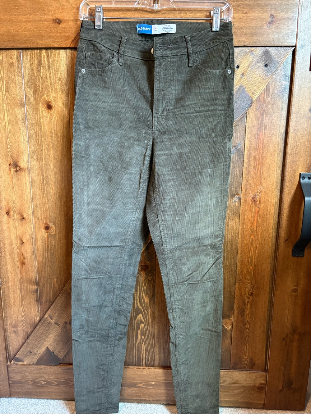 Old Navy Women’s Olive Green High Waisted Rockstar Skinny Corduroy Pants